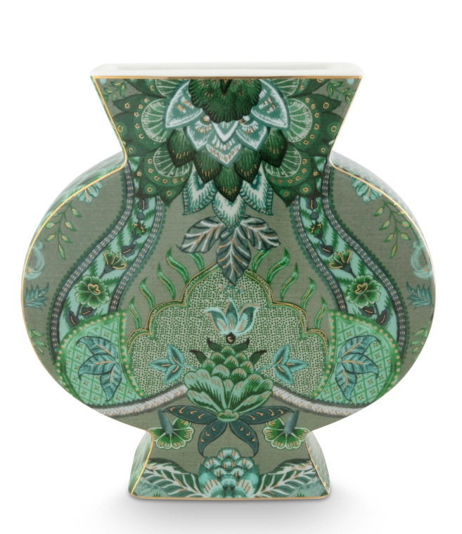 PIP STUDIO Kyoto Festival flache Vase grün 16,5 cm