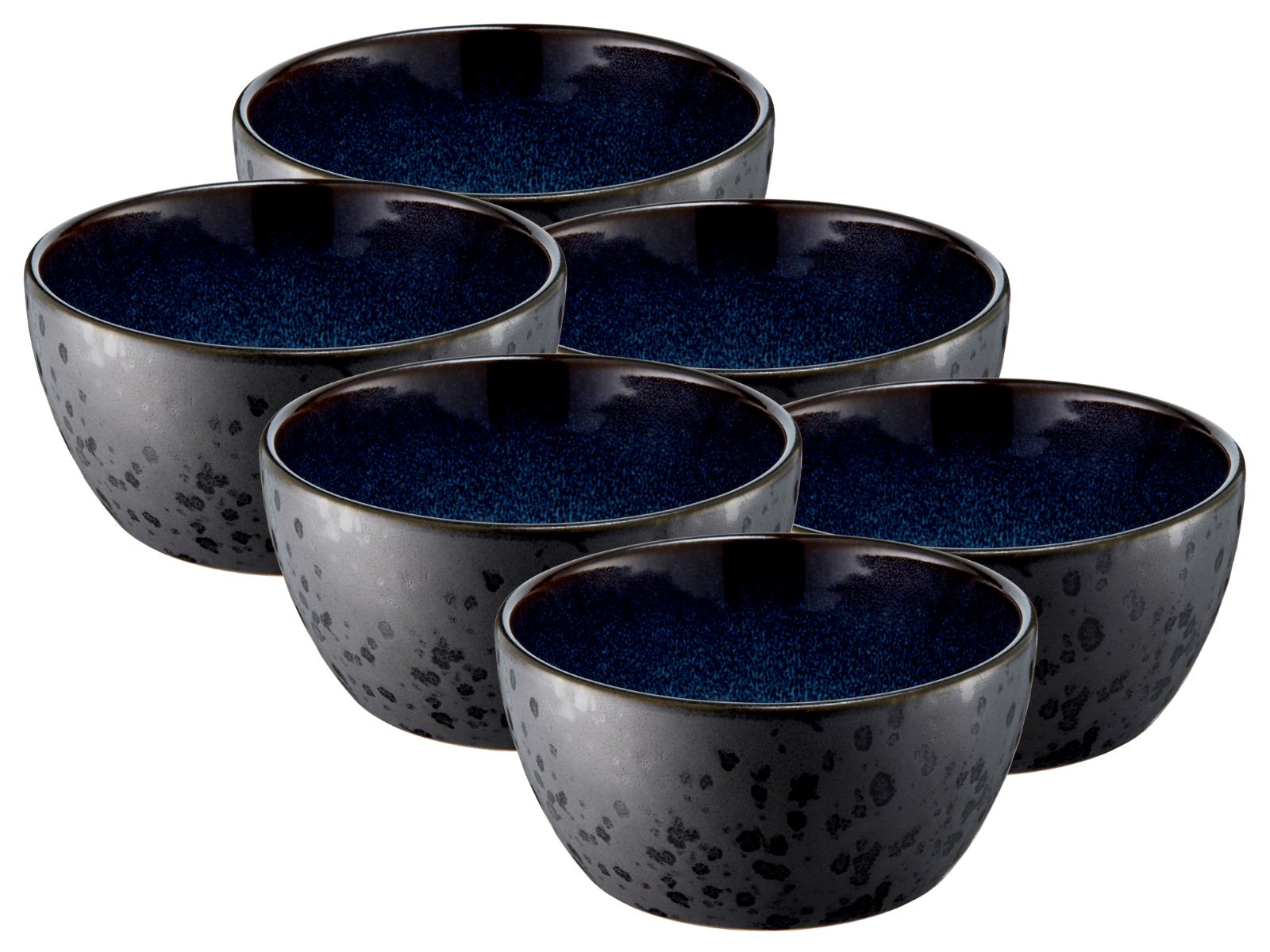 Bitz Bowl matt black / shiny dark blue 12 cm Set6 Freisteller