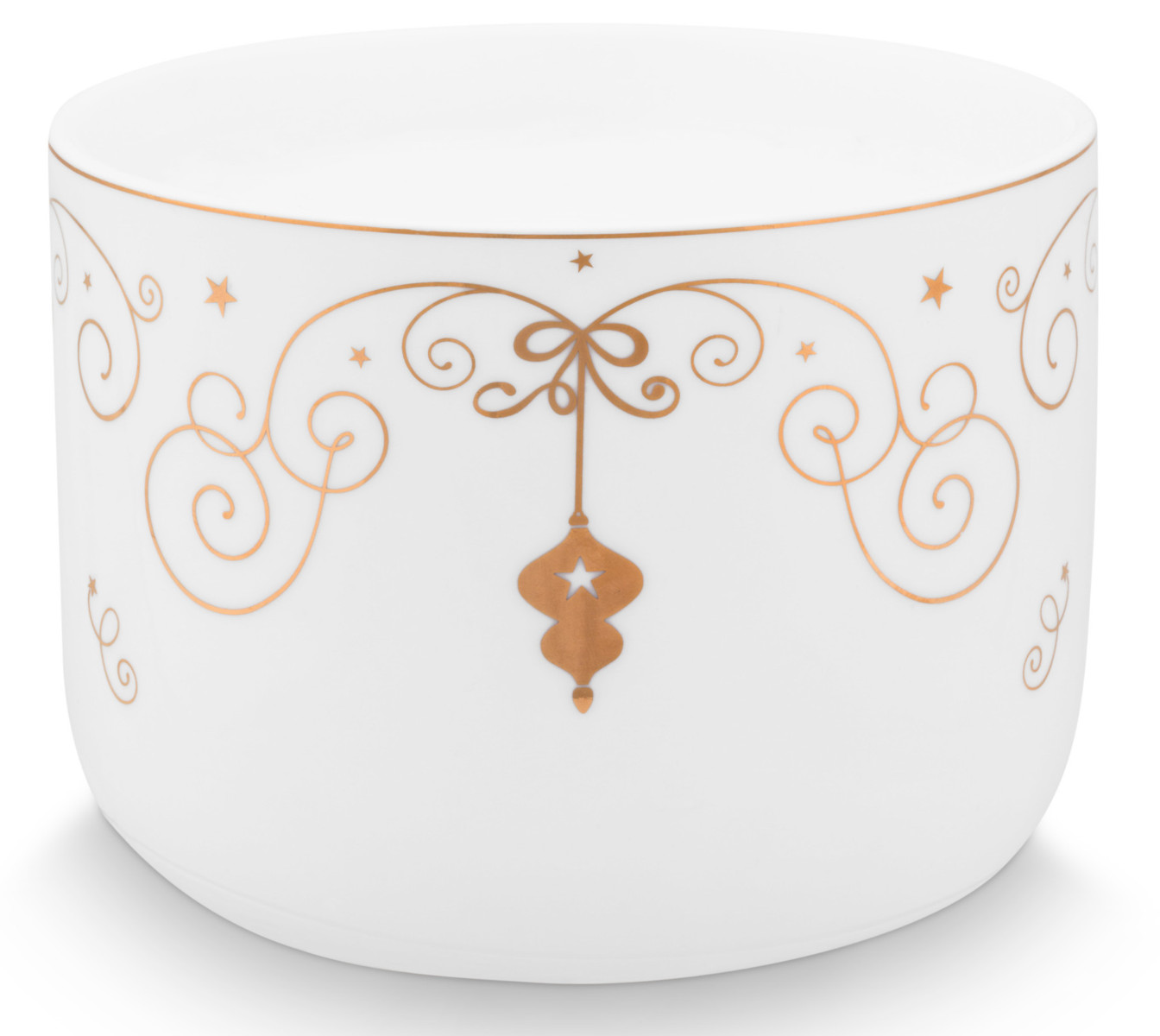 PIP STUDIO Royal Winter White Kerze mit Deckel 11,7x9,6cm Freisteller