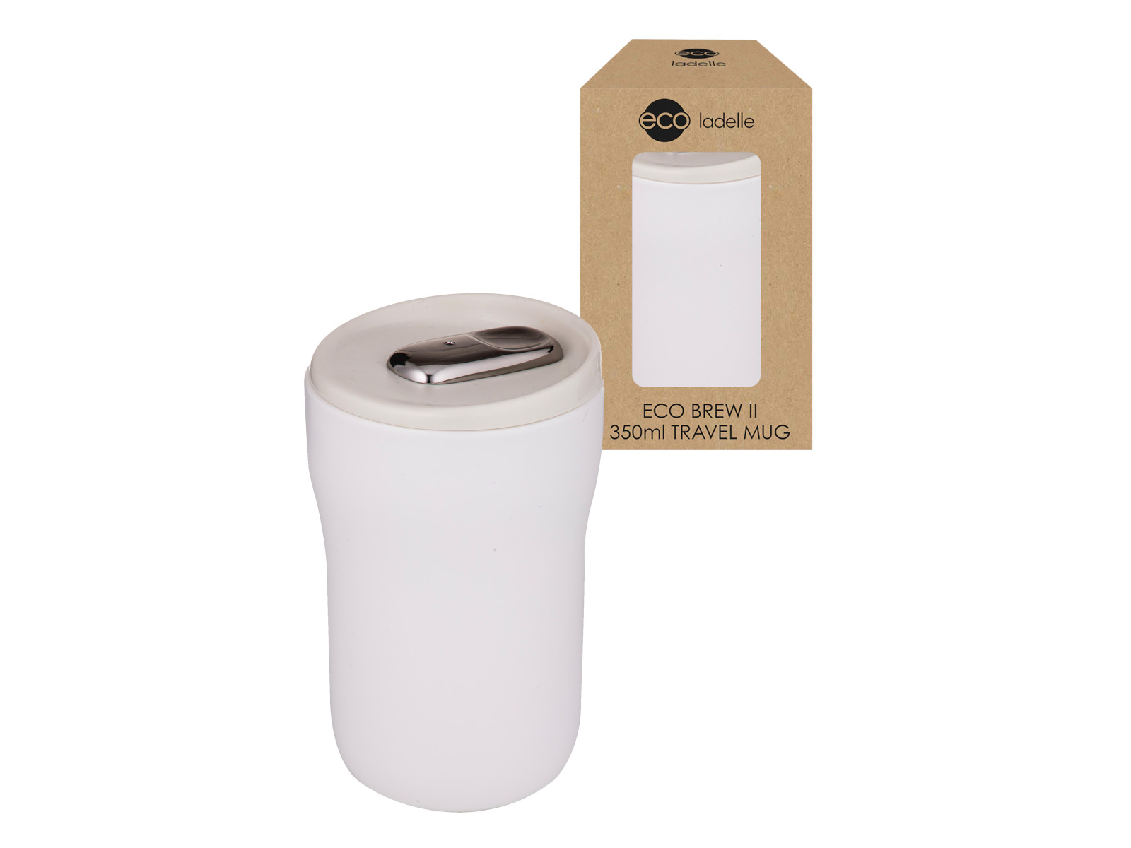 Ladelle ECO BREW II To-Go-Becher doppelwandig keramik alabaster 0,35l Freisteller