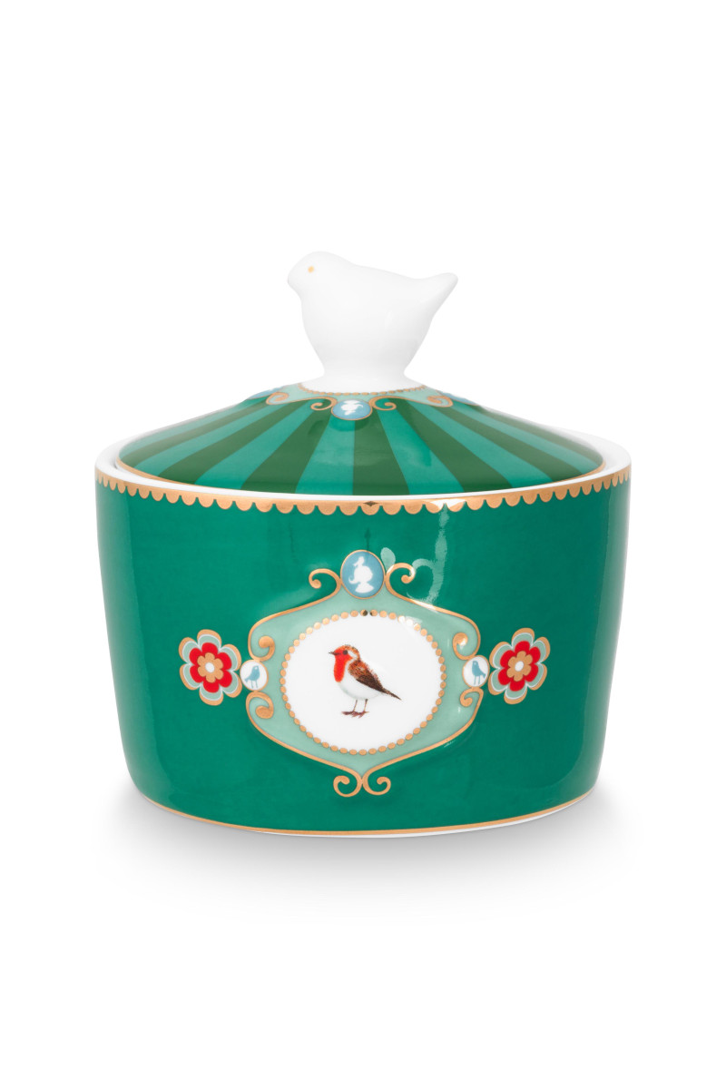 PIP STUDIO Love Birds Medallion Zuckerdose grün 300ml