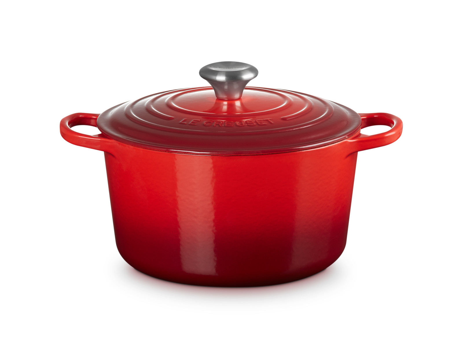 Le Creuset Bräter hoch Signature rund kirschrot 24cm Freisteller 1