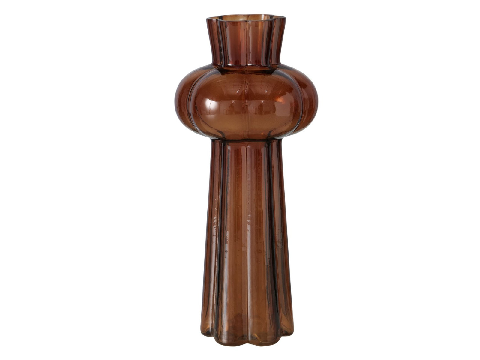 Boltze Mahoni Vase braun 25cm (1 Stück) Freisteller