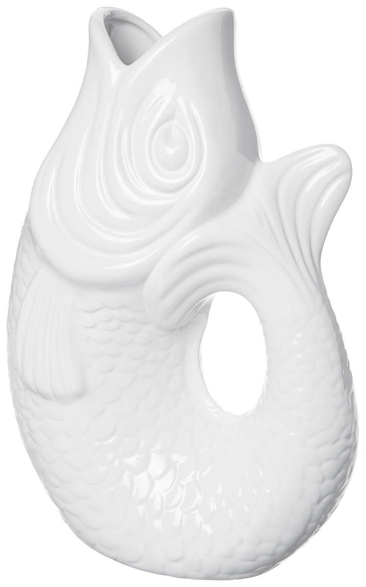 Giftcompany Monsieur Carafon Vase / Karaffe Fisch L weiss 2,7l Freisteller