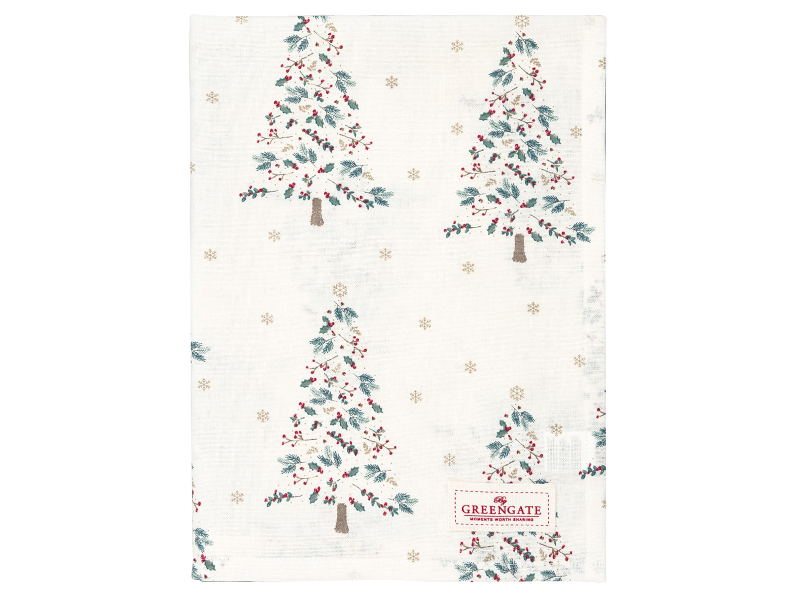 Greengate Lucie Xmas Tischdecke white 150x150cm