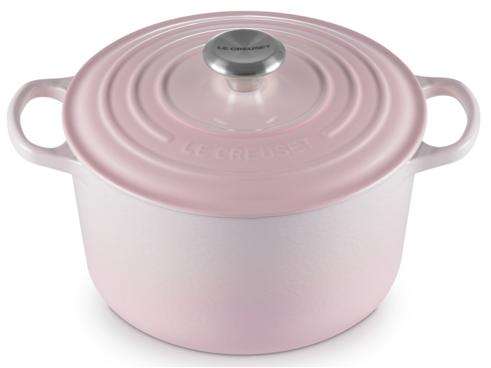 Le Creuset Bräter hoch Signature rund shell pink 24cm Freisteller 2