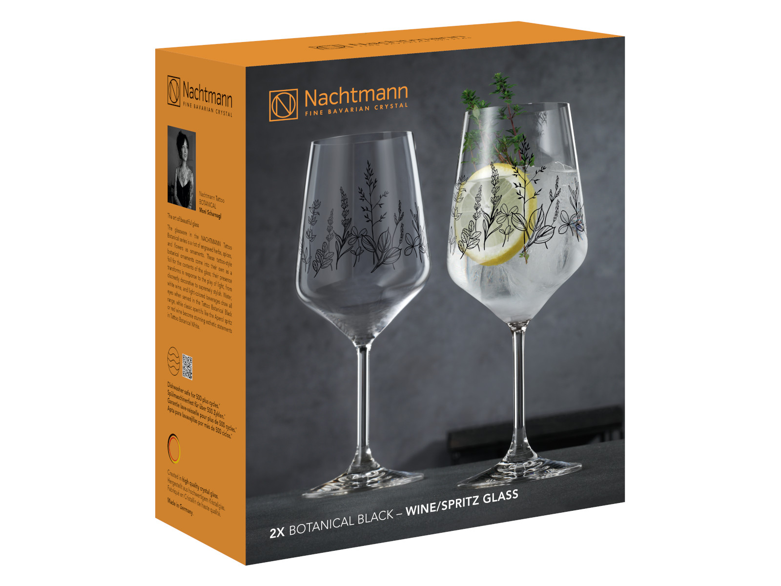 Nachtmann Tattoo Botanical Wein/Spritzglas Black Set 2tlg