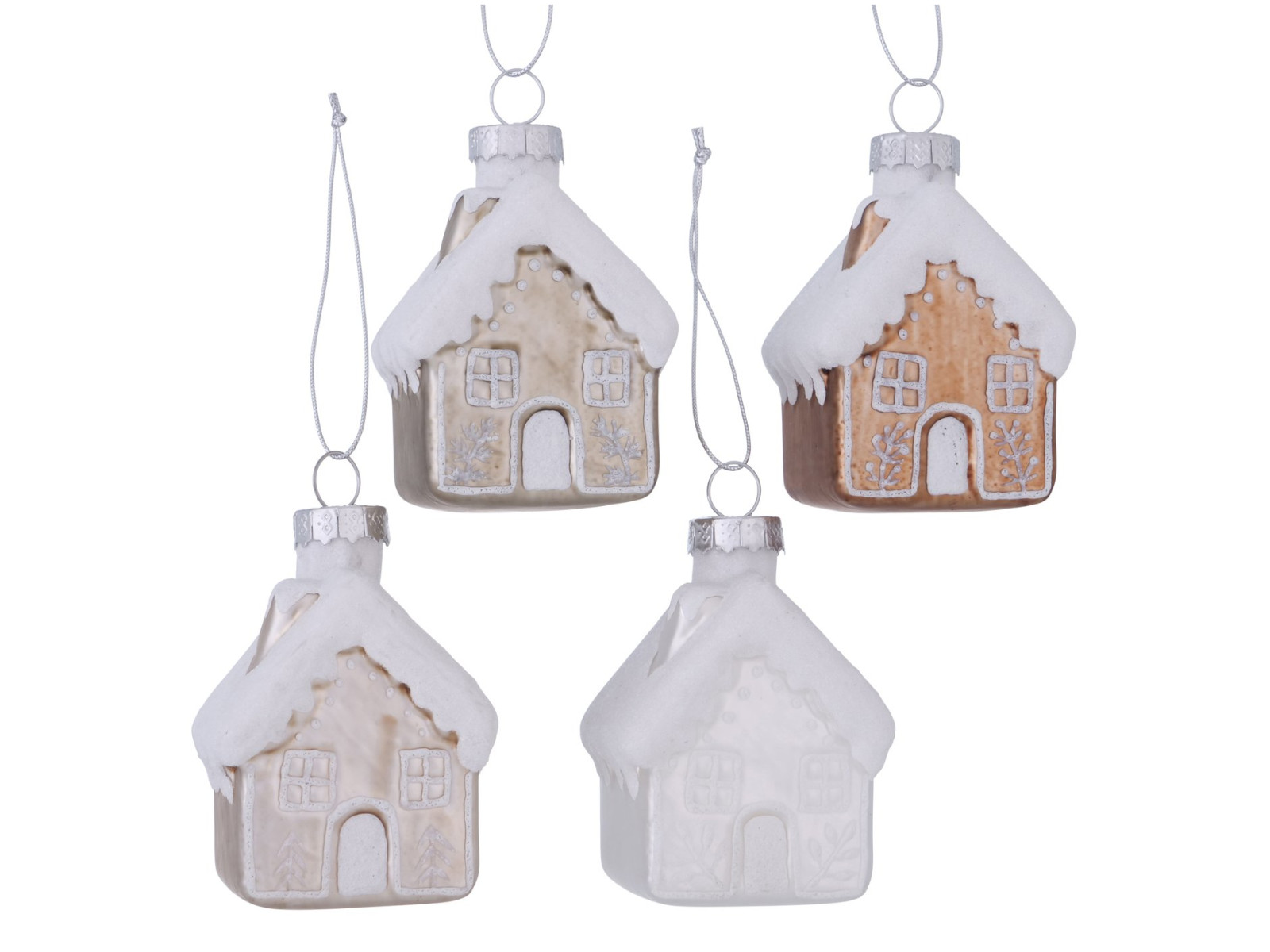 Boltze Nellas Baumanhänger Haus beige sortiert 7,5cm (1 Stück)