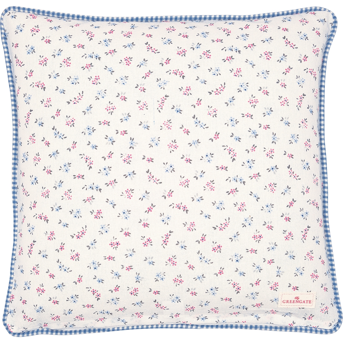 Greengate Laura Moments Kissenhülle dusty blue emb. 40x40 cm