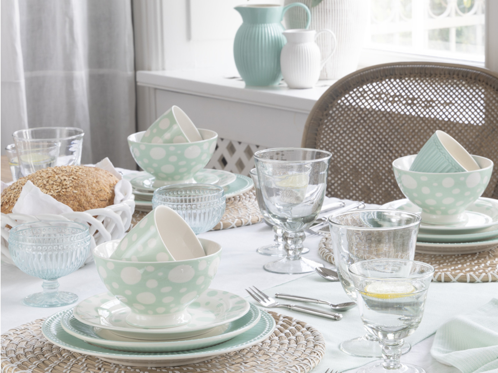 Greengate Alicia Serviette mint Ø40 x 40 cm Lifestyle 1