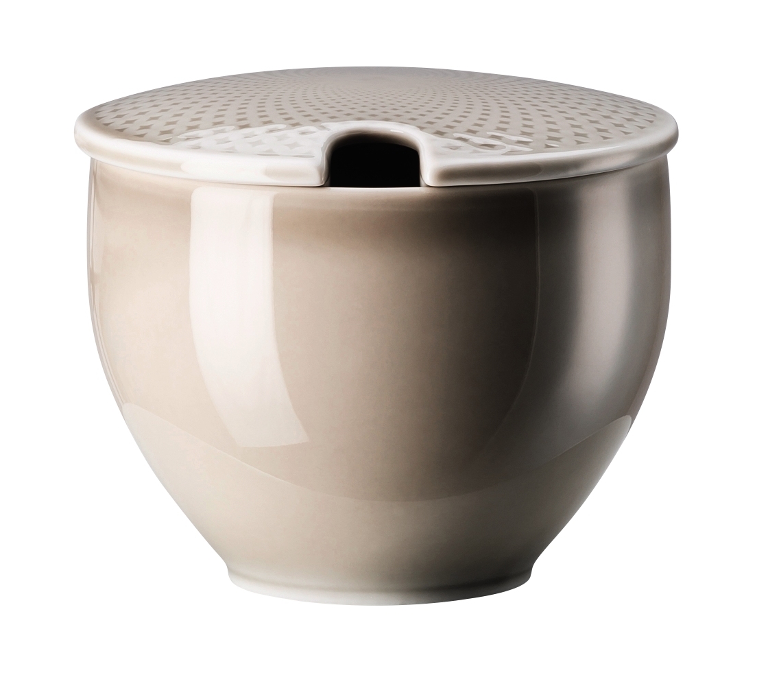 Rosenthal Junto Pearl Grey Zuckerdose mit Einschnitt