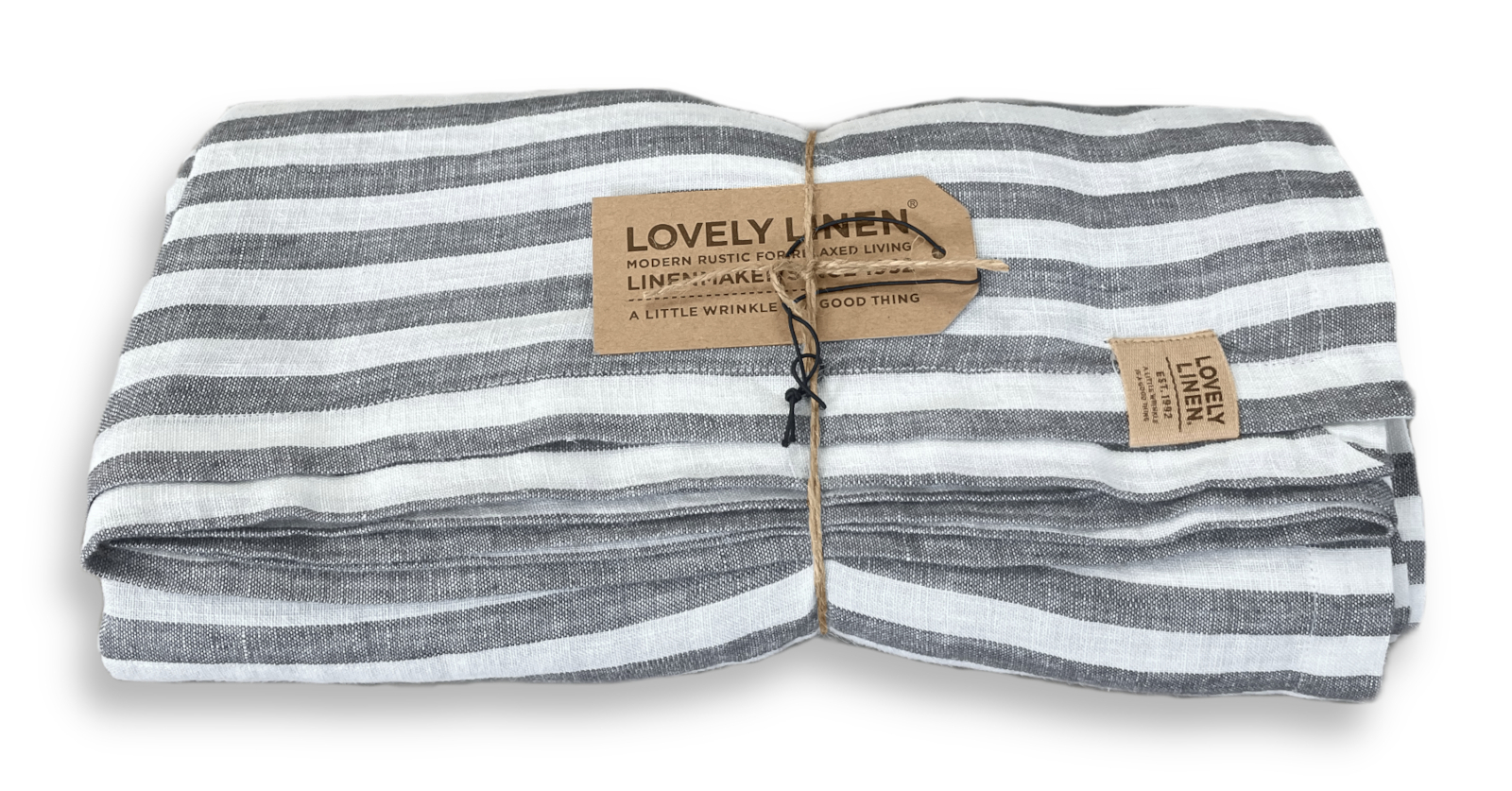 Lovely Linen Misty Tischdecke Leinen edge dark grey 145x250cm (1 Stück)