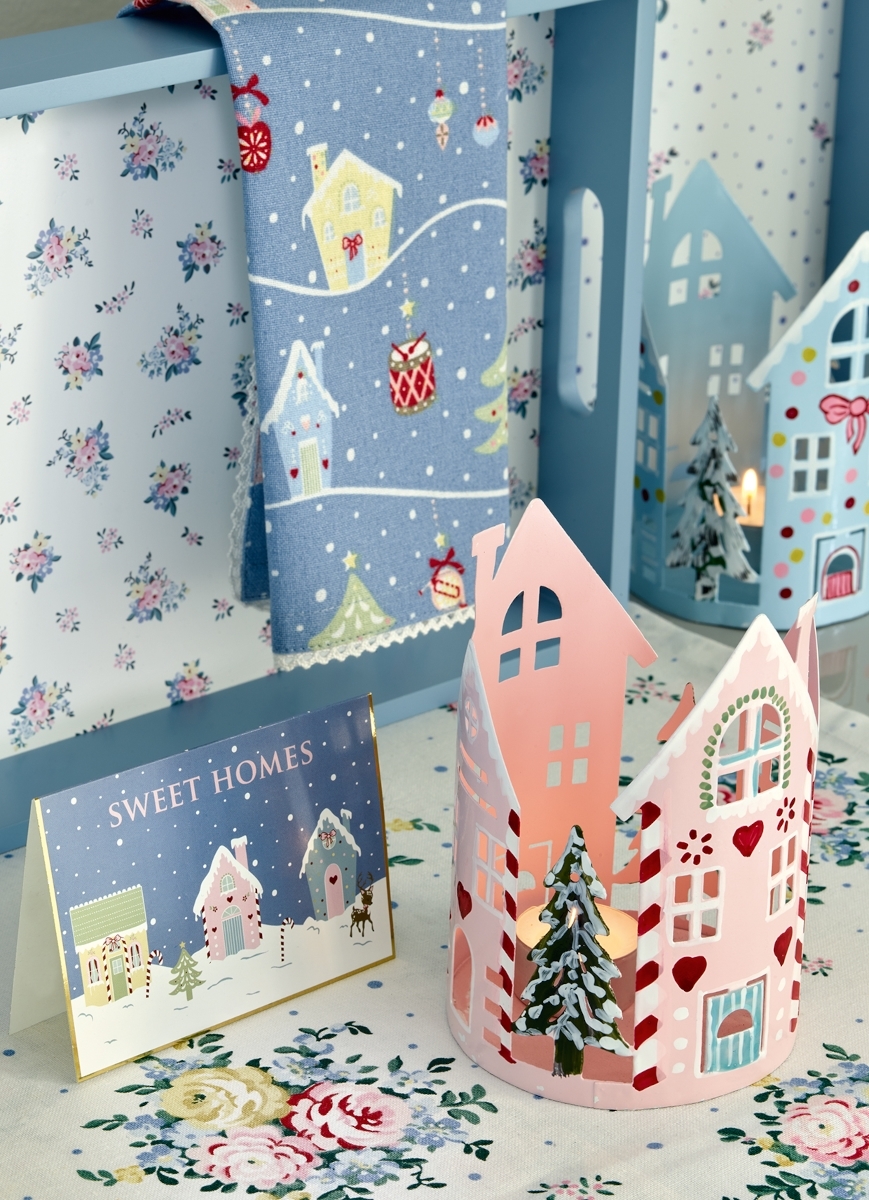 Greengate Laura Christmas Tischdecke white 150 x 150 cm