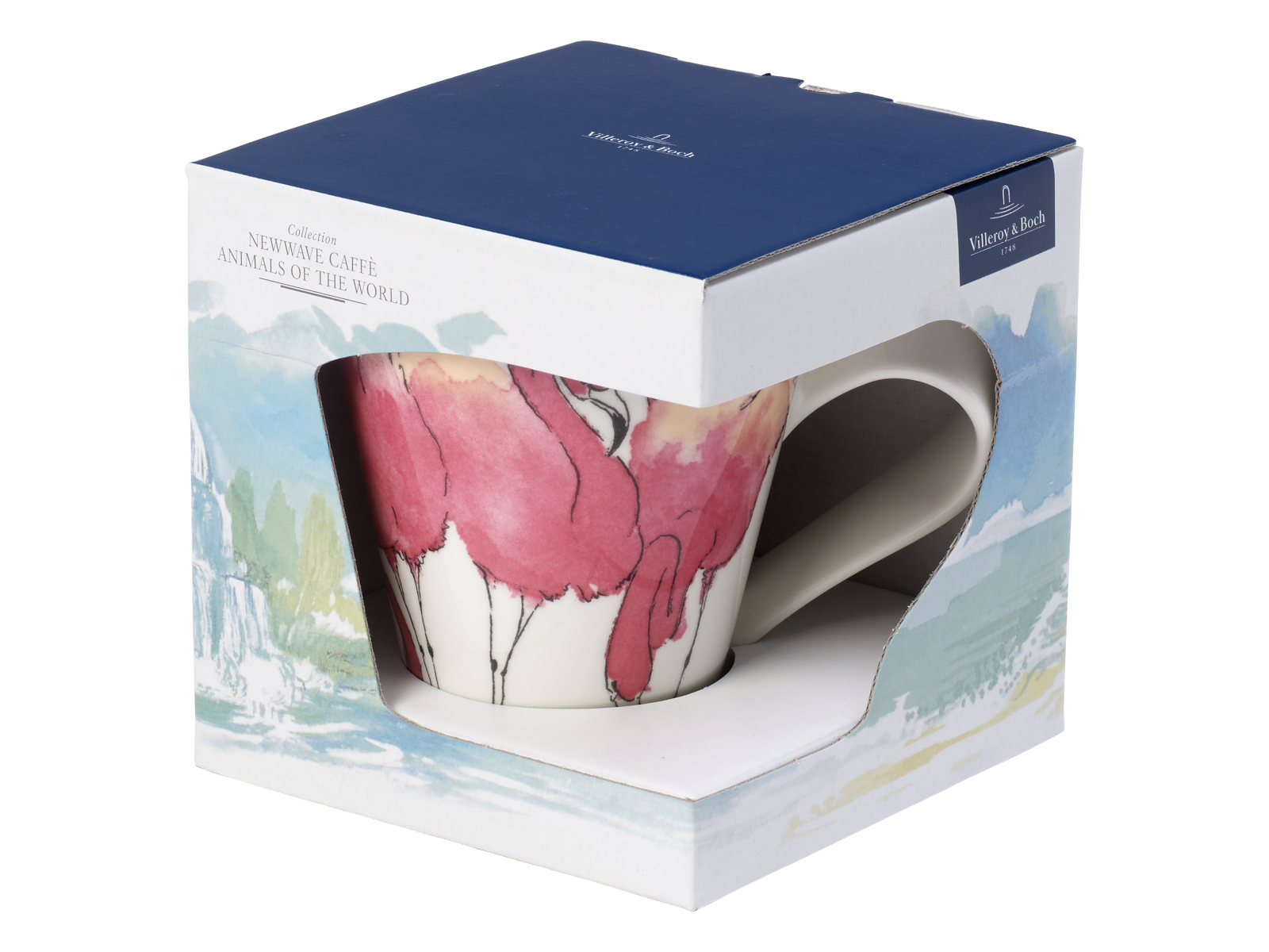 Villeroy & Boch New Wave Caffe Becher mit Henkel Rosa Flamingo