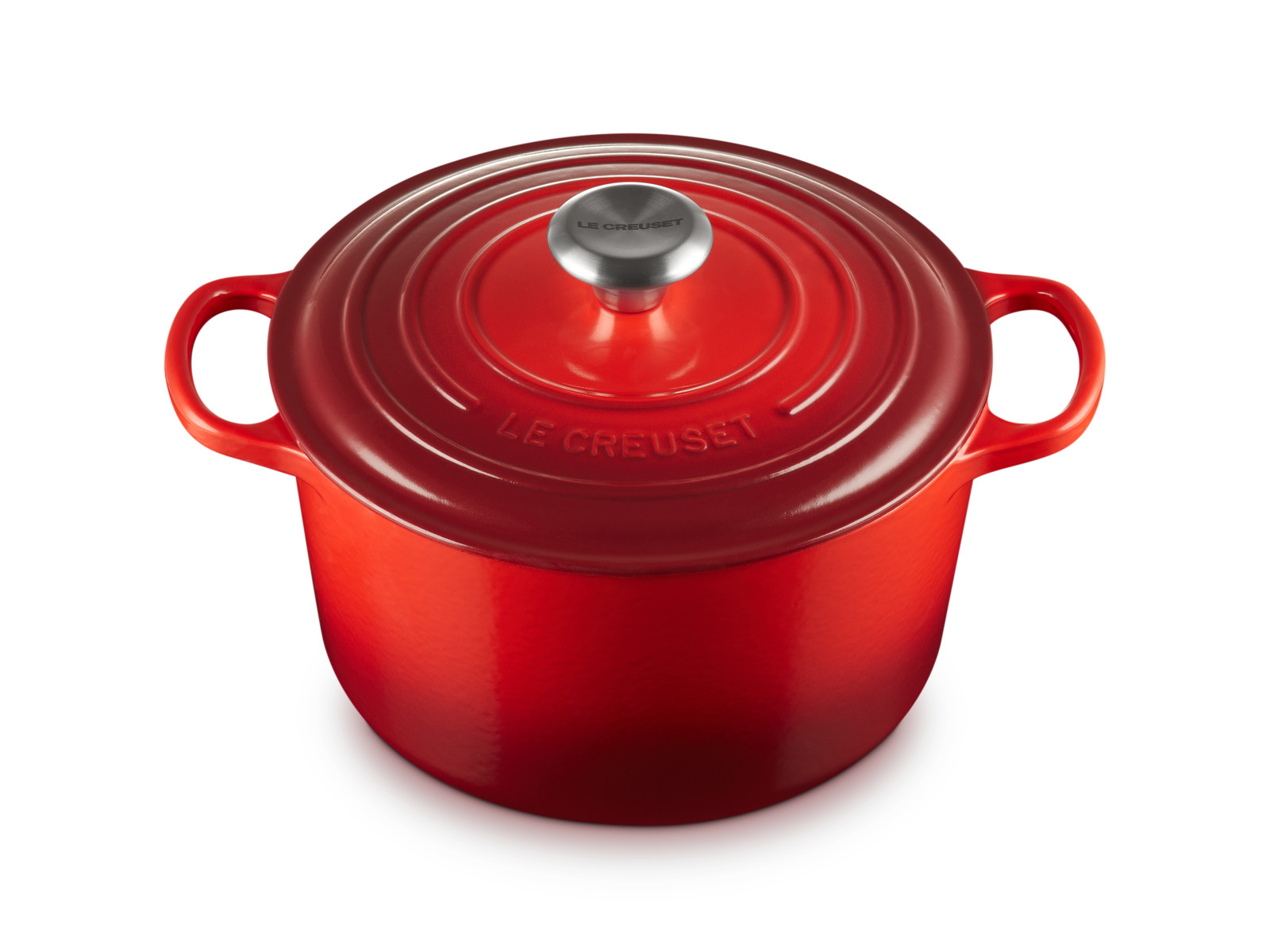 Le Creuset Bräter hoch Signature rund kirschrot 24cm Freisteller 2