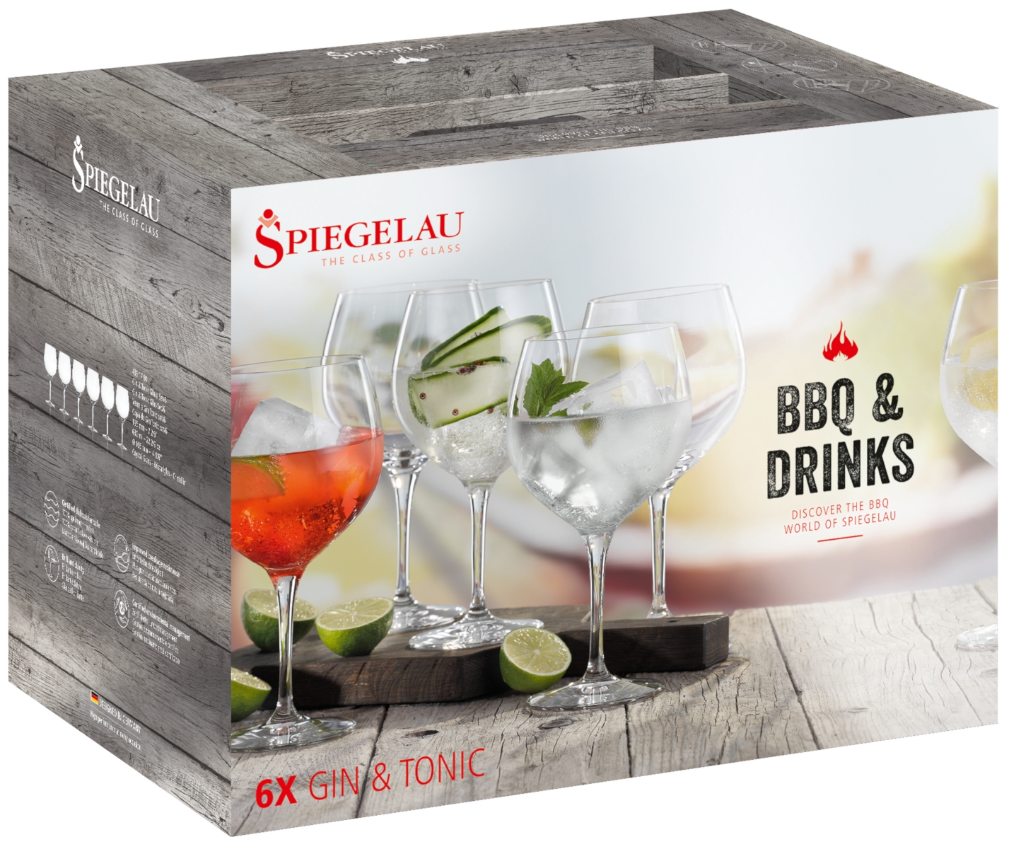 Spiegelau BBQ & Drinks Gin Tonic Glas 6er Set