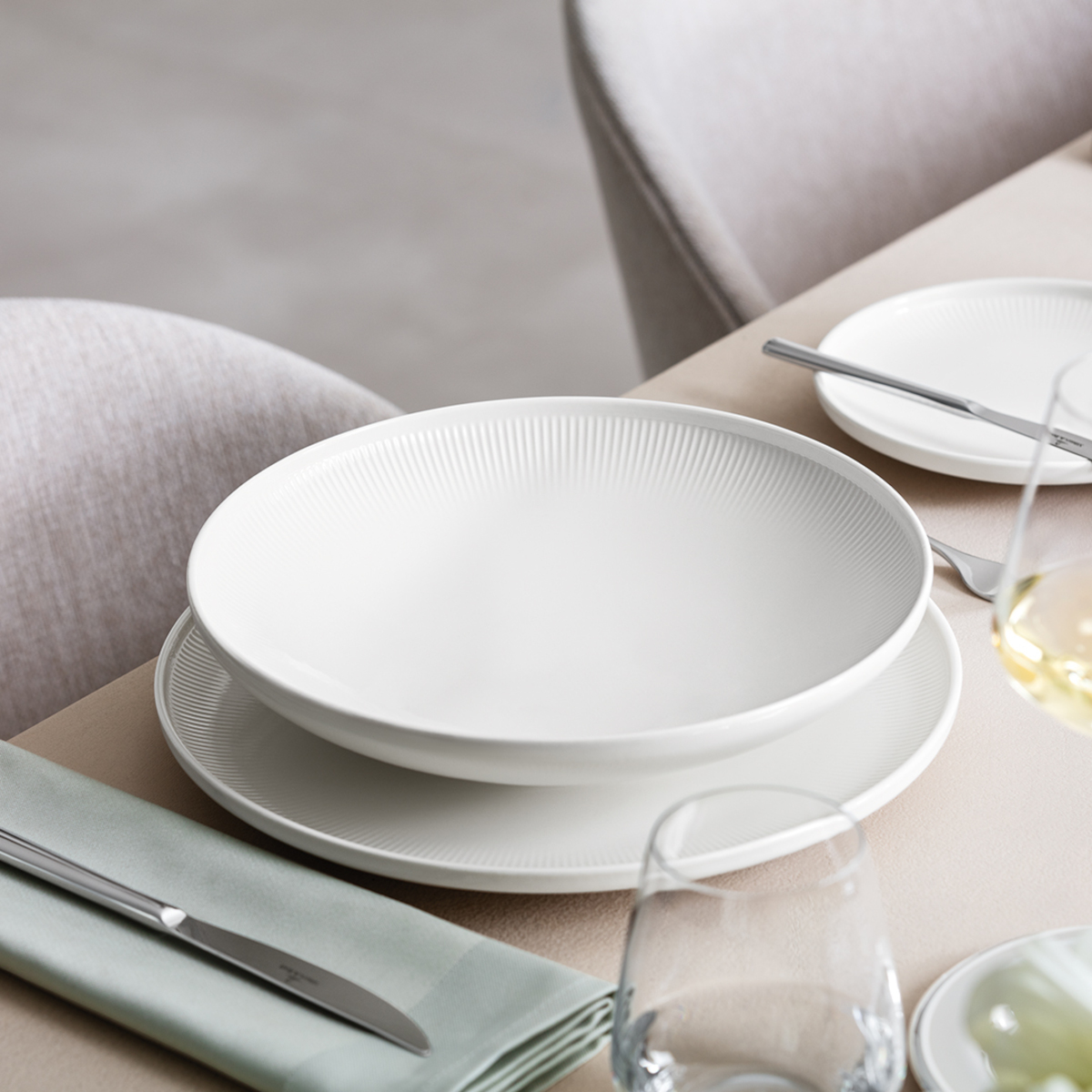 Villeroy &amp; Boch Afina Gourmetteller weiß 32cm Set6 Lifestyle 