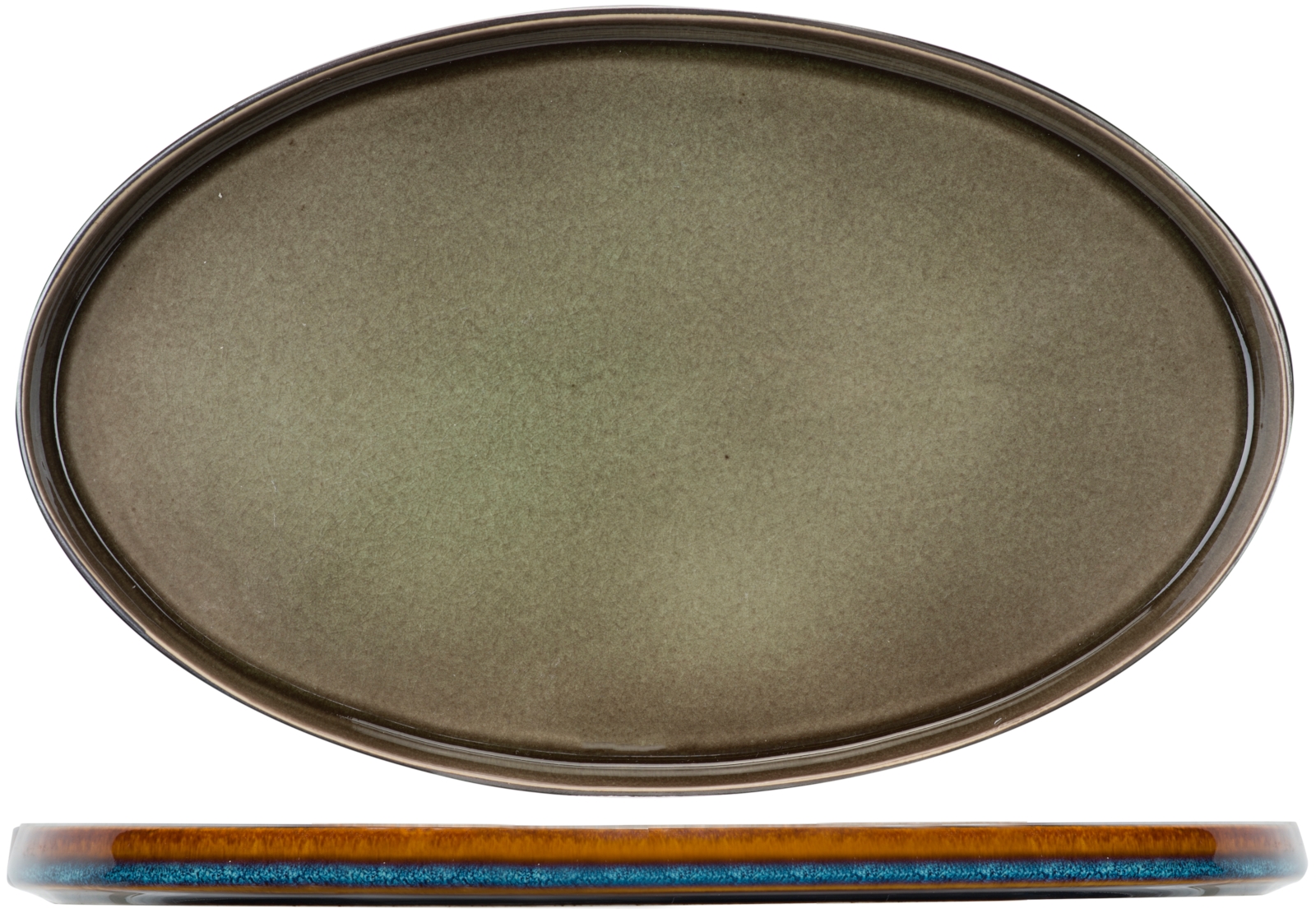 Cosy&Trendy Quintana Green Teller flach oval 30,5 x 19 cm