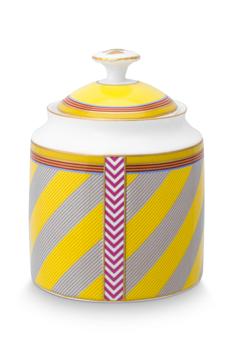 PIP STUDIO Chique Stripes Zuckerdose gelb 550ml