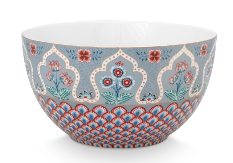 PIP STUDIO Flower Festival Scallop Deco Bowl Light Blue 18cm