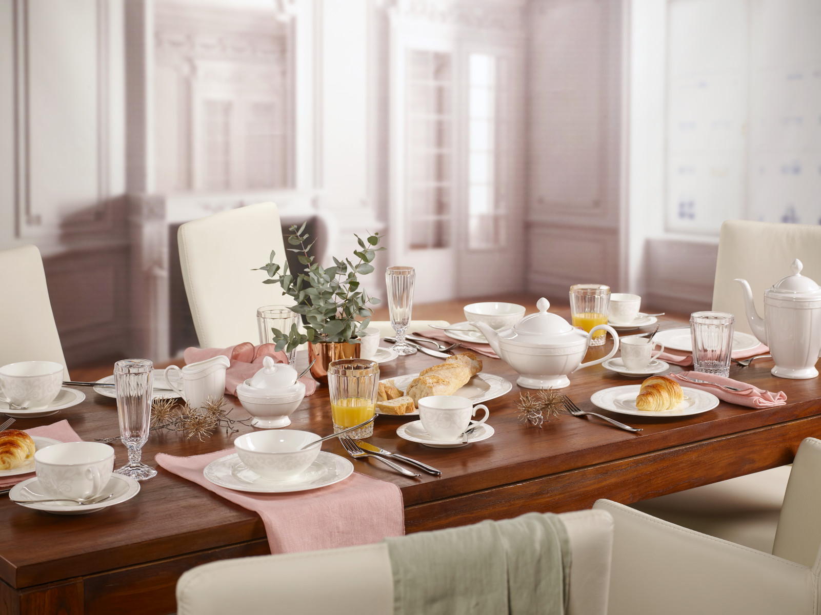 Villeroy &amp; Boch Gray Pearl Frühstückstasse mit Untertasse 2tlg. Lifestyle