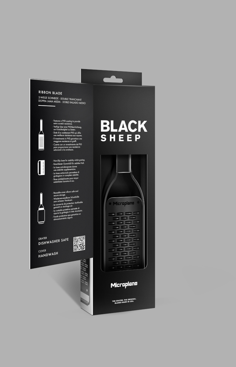 Microplane Black Sheep Serie Reibe 2-Wege-Schneide schwarz Freisteller 3