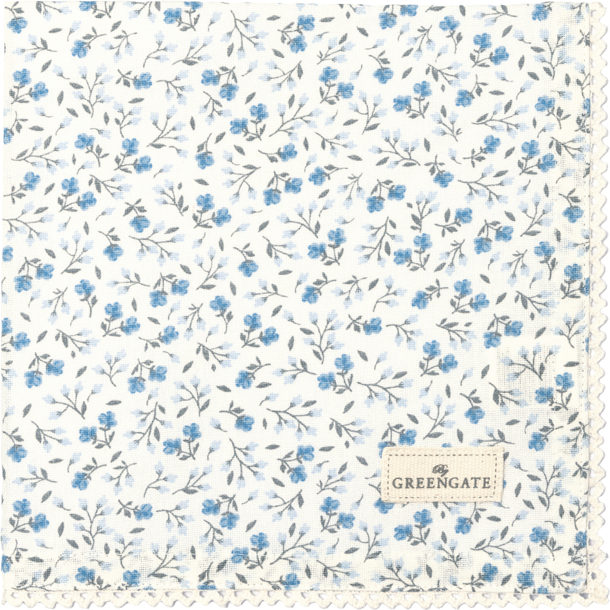 Greengate Florali Stoffserviette mit Spitze white 40x40cm