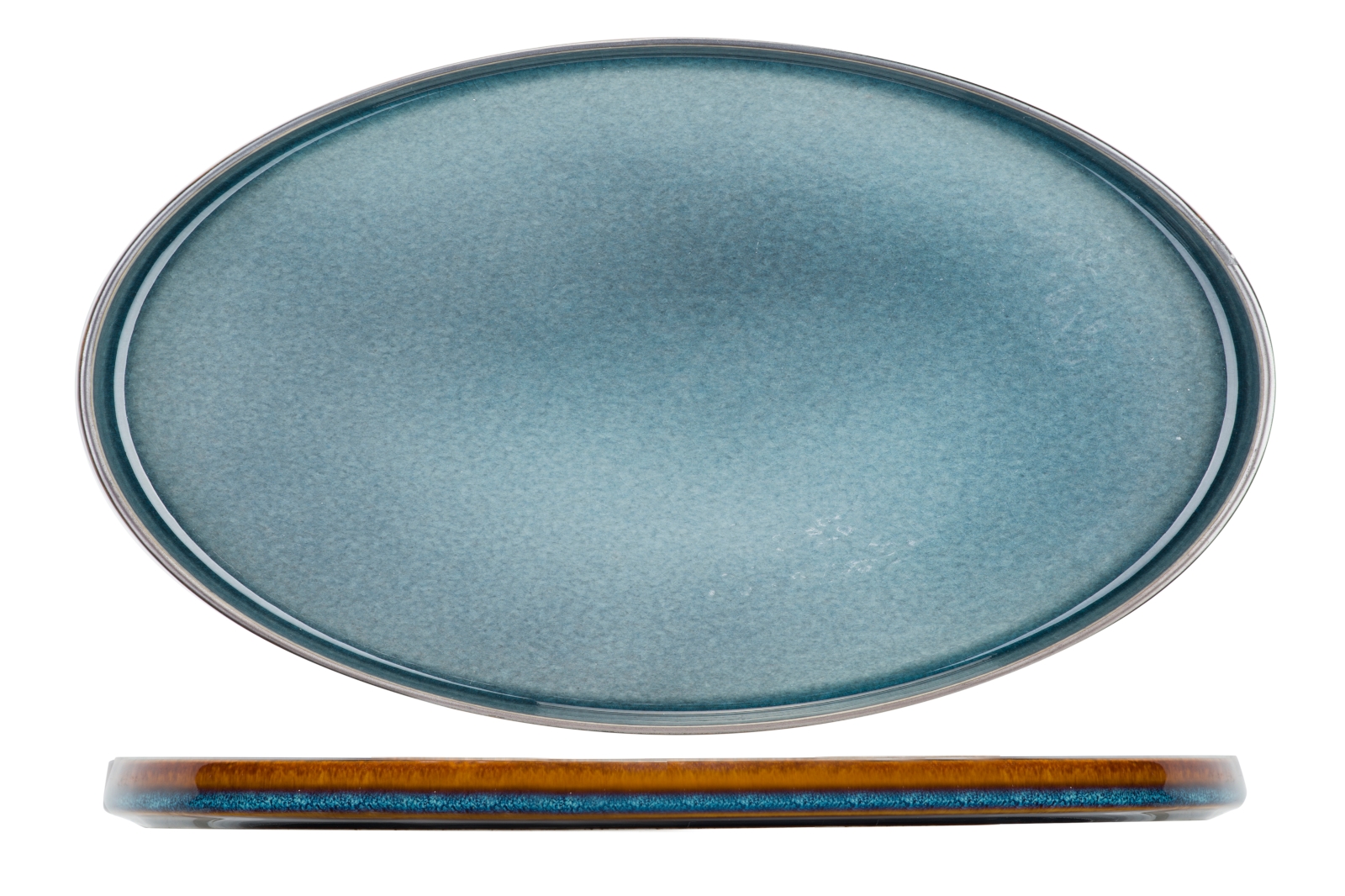 Cosy&Trendy Quintana Blue Teller flach oval 30,5 x 19 cm