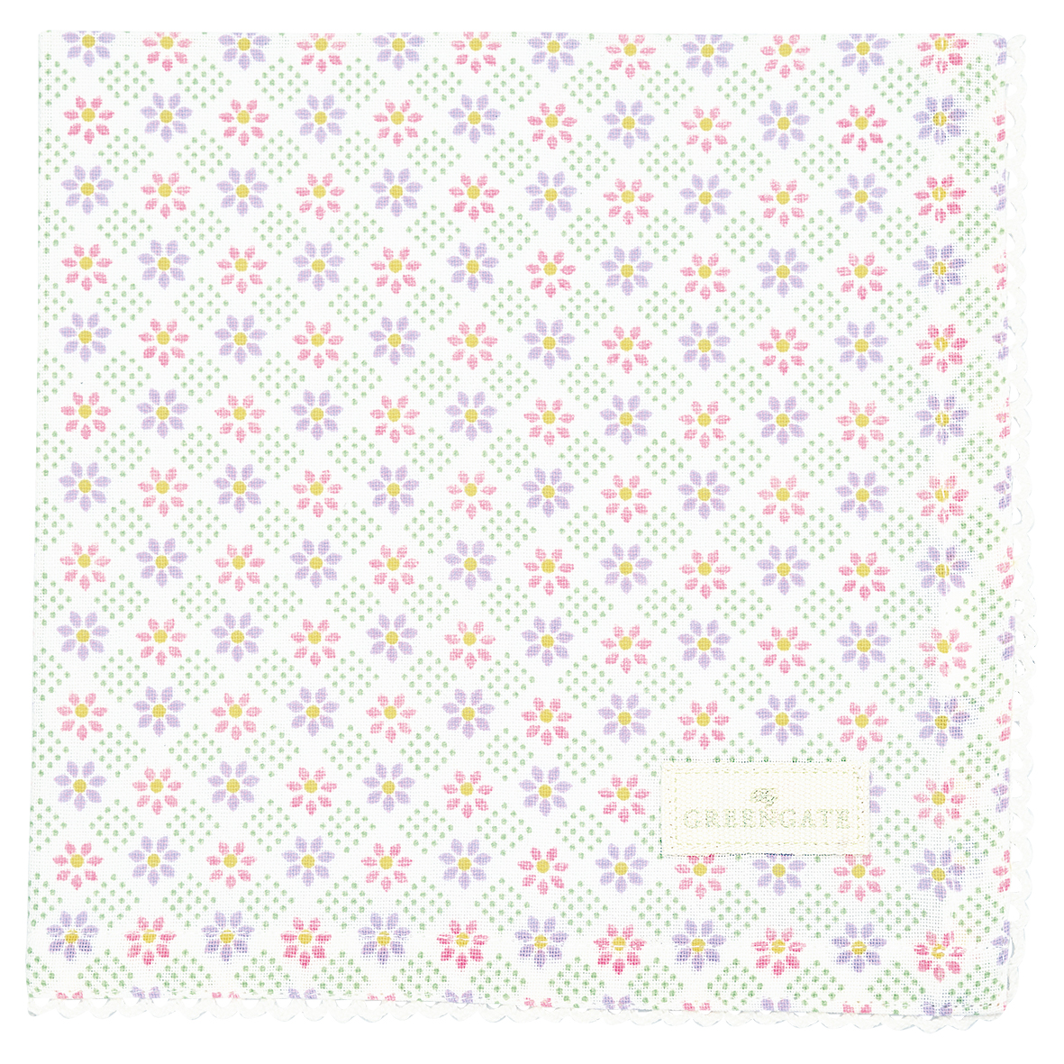 Greengate Sybille Stoffserviette mit Spitze white 40x40cm