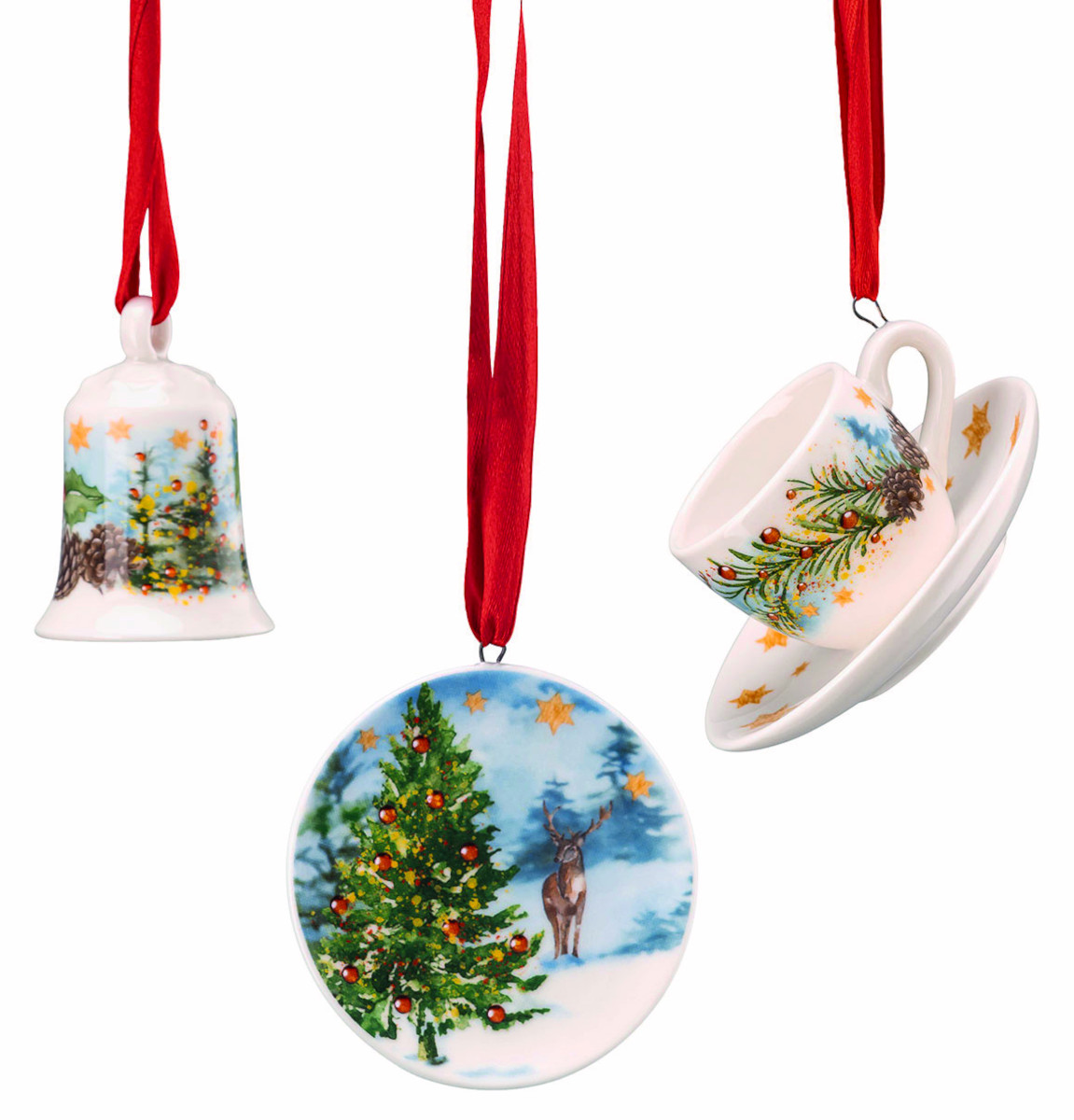 Hutschenreuther Sammelserie 2023 Am Weihnachtsbaum Mini-Set Tasse 3tlg Freisteller