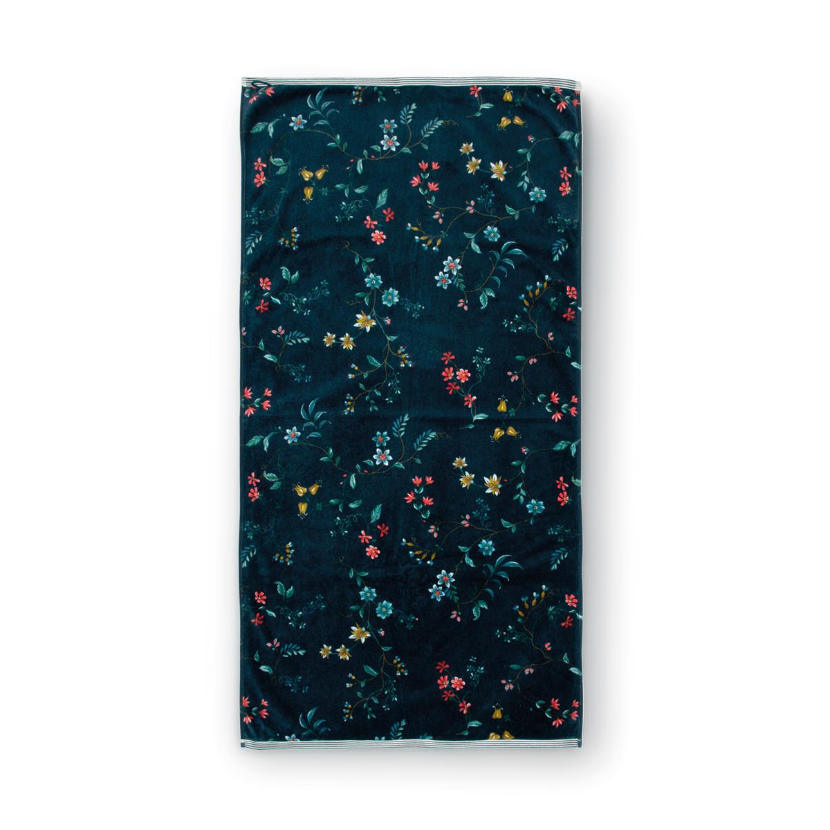 Les Fleurs Duschtuch dark blue 70x140cm (1 Stück)