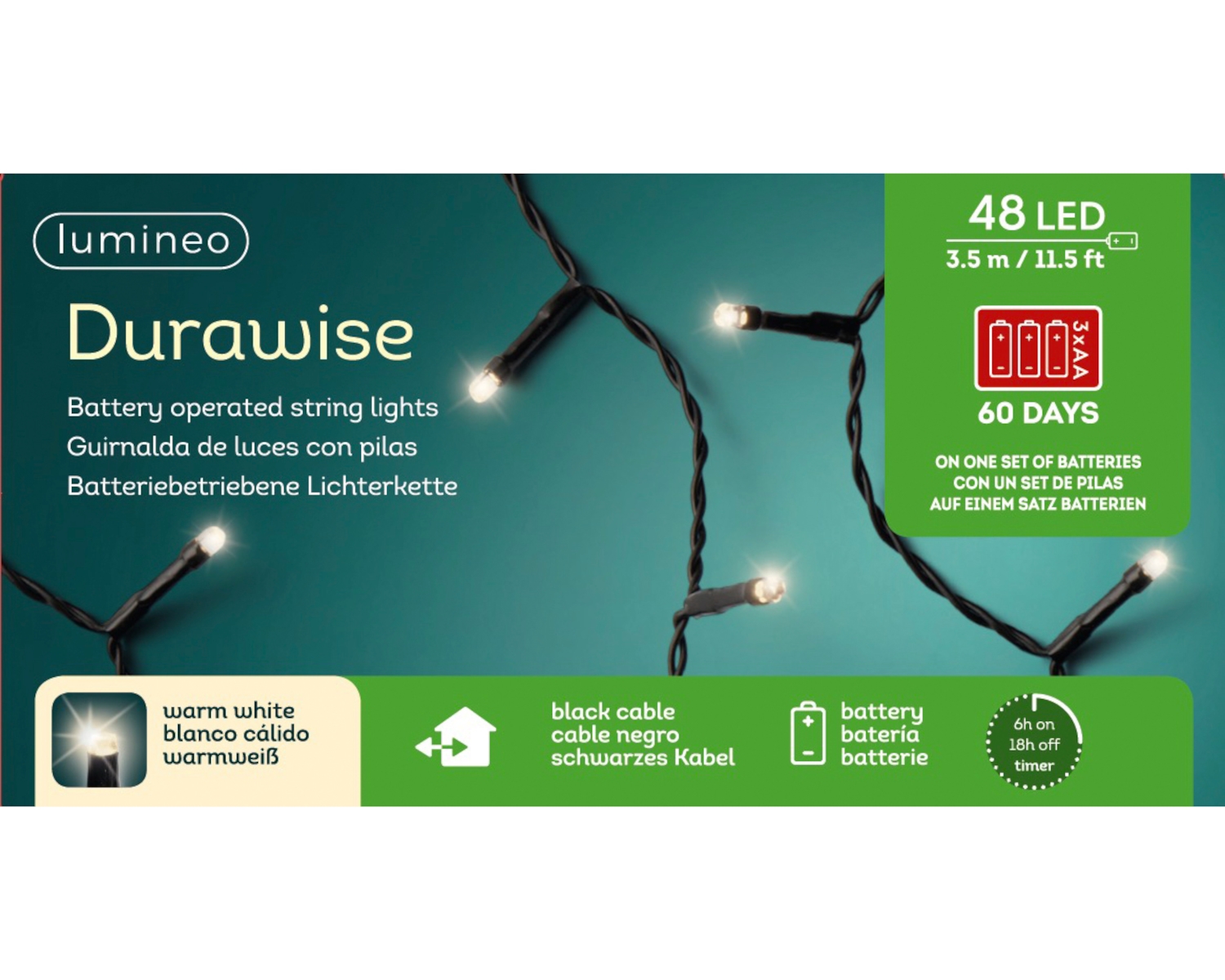 Lumineo Durawise Basic Beleuchtung schwarz 350 cm