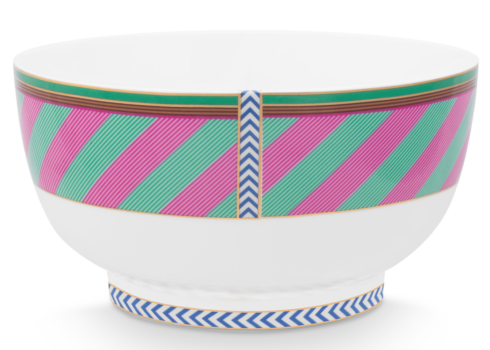 PIP STUDIO Chique Stripes Bowl pink-green 20,5cm Freisteller