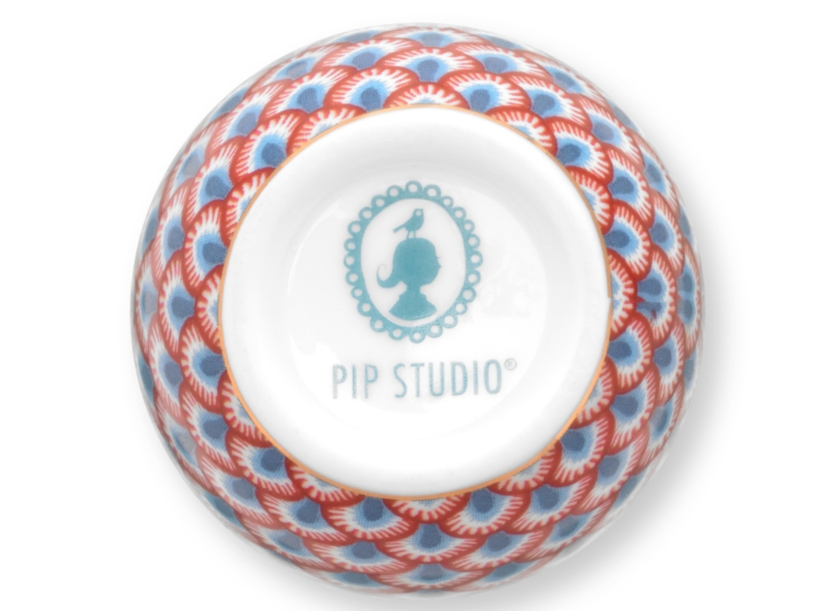 PIP STUDIO Flower Festival Scallop Eierbecher Light Blue/red