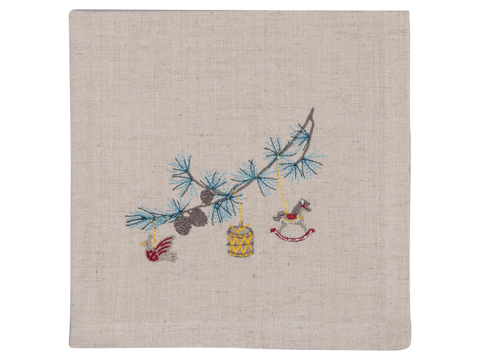 Greengate Xmas Stoffserviette bedruckt grey 40x40cm Freisteller 1