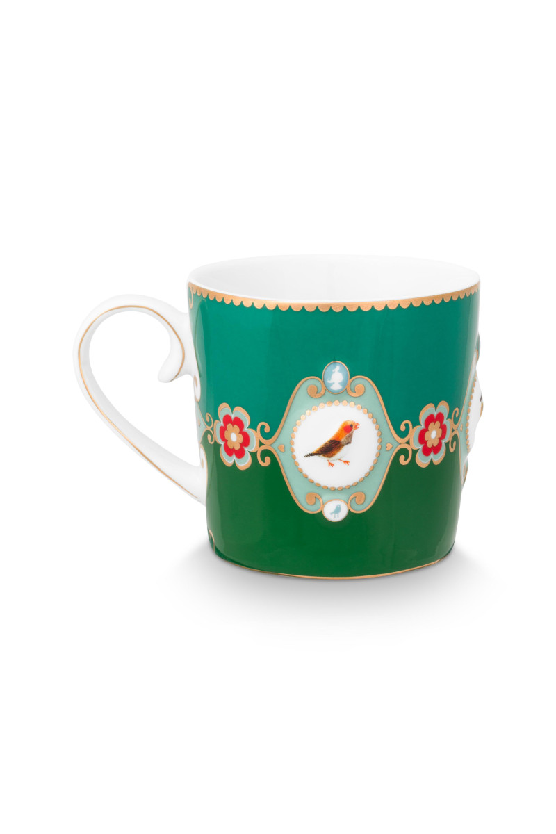 PIP STUDIO Love Birds Medallion Tasse grün 150ml