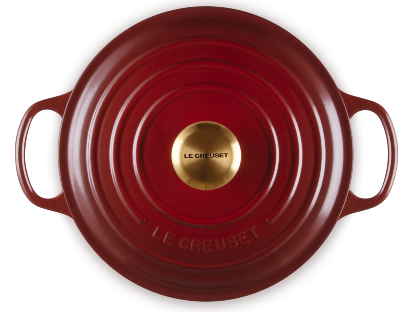 Le Creuset Bräter hoch Signature rund rhone mit Gold-Knauf 24cm Freisteller 4