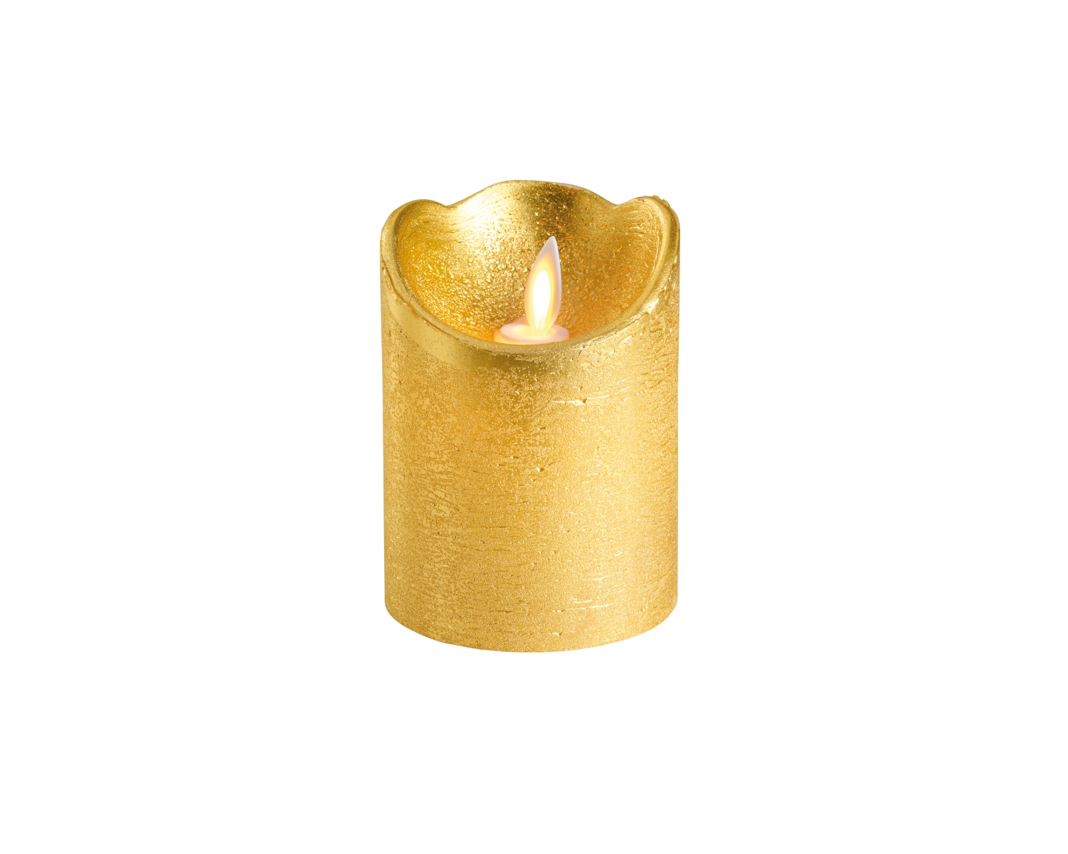 Lumineo LED Flackerkerze Indoor gold 7,5 x 10 cm