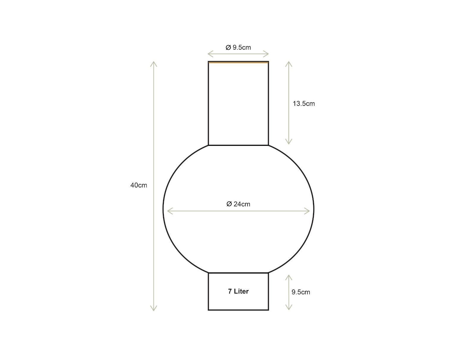 PIP STUDIO Vase Metall mittel grün 24x40cm Lifestyle 2