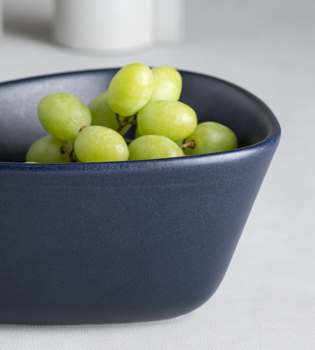 LIND DNA Curve Stoneware Bowl M navy blue