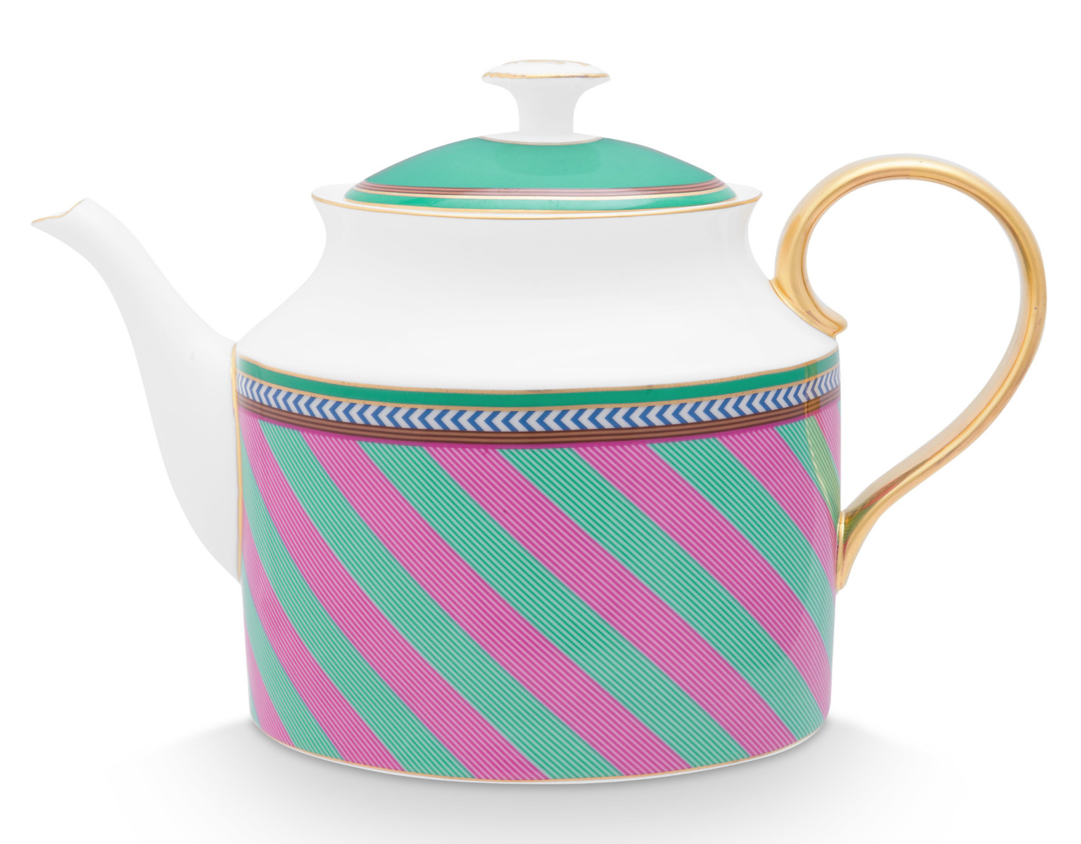 PIP STUDIO Chique Stripes Teekanne groß pink-green 1,8l