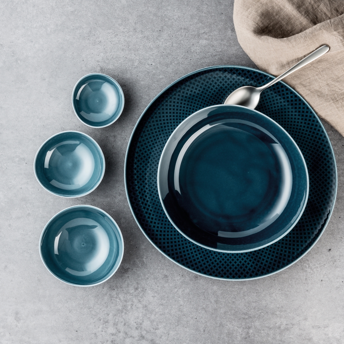 Rosenthal Junto Ocean Blue Teller-Set 8tlg.