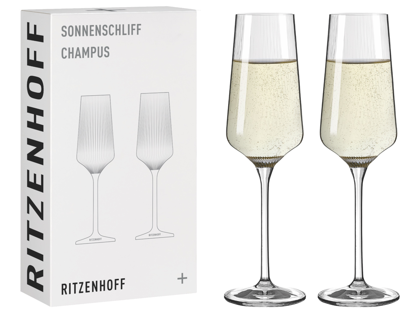 RITZENHOFF Sonnenschliff Champagnerglas 2er Set H24 #1 Freisteller 1