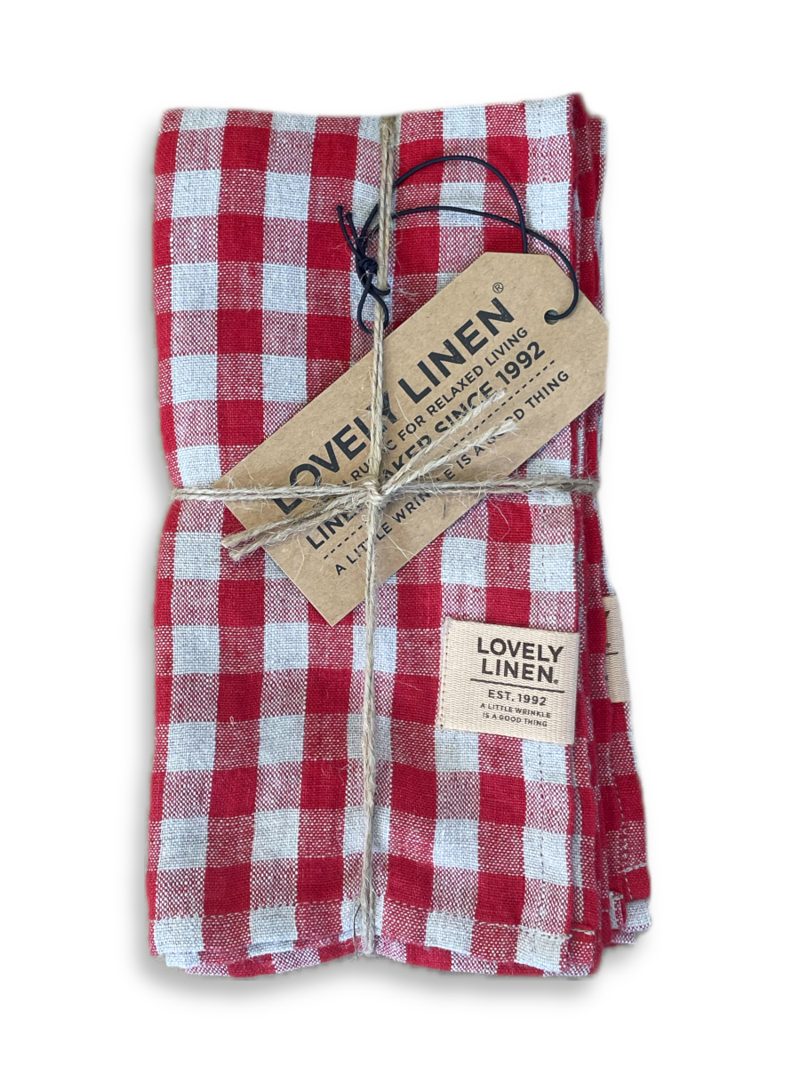 Lovely Linen Misty Serviette Leinen square real red 45x45cm (1 Stück)