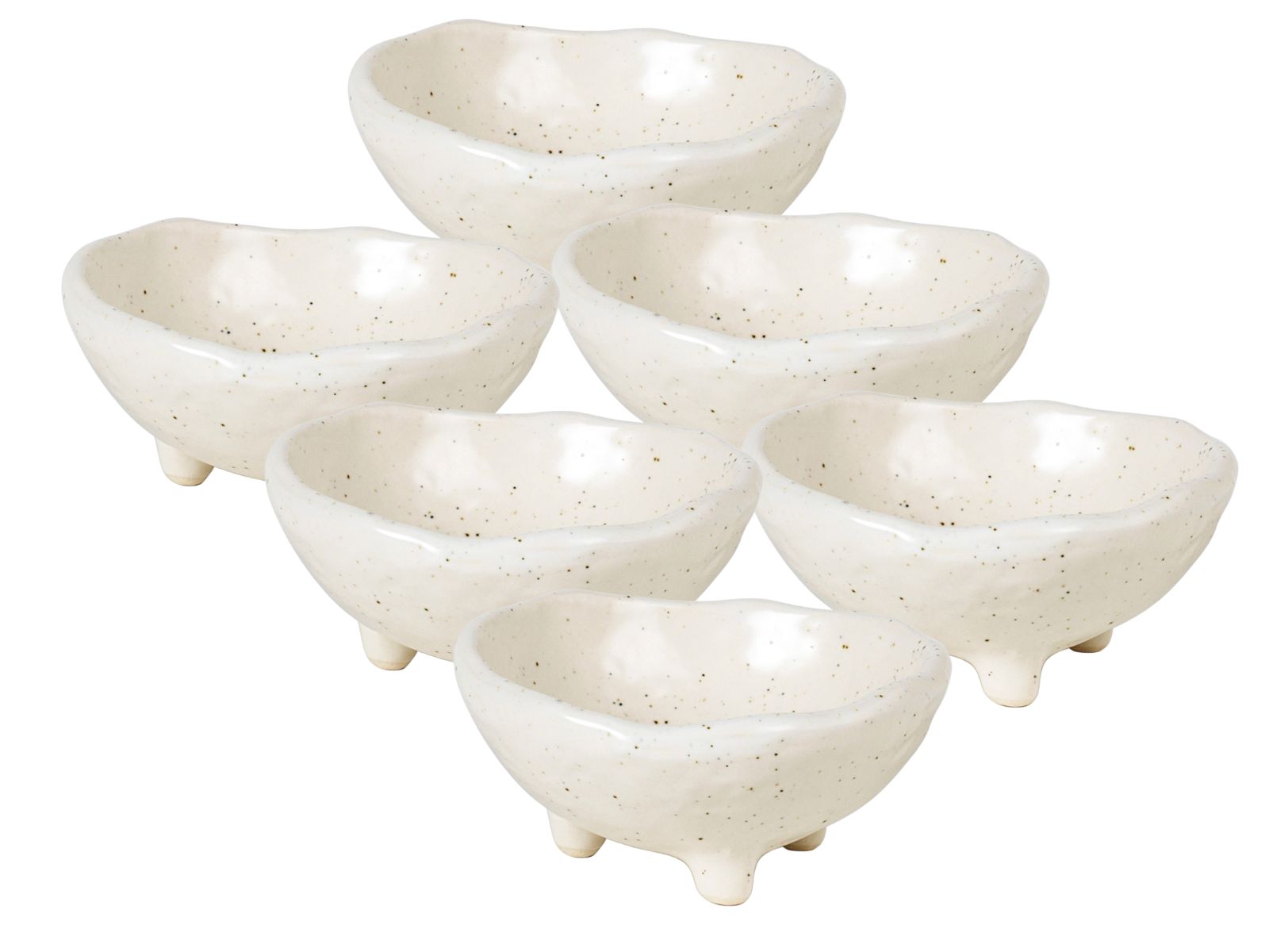 Broste Copenhagen NORDIC VANILLA Schale S mit Füßen 8,5cm Set6