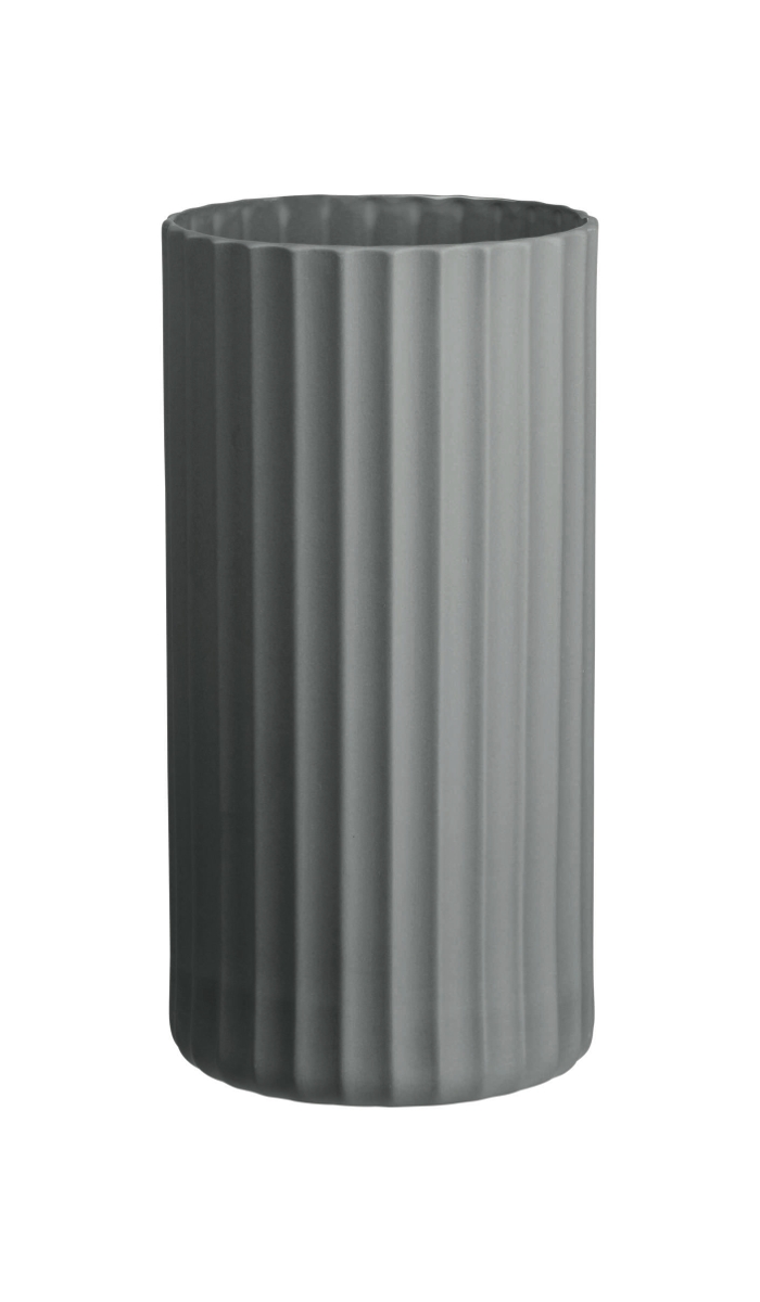 ASA Vase basalt mit Rillendekor 24 cm