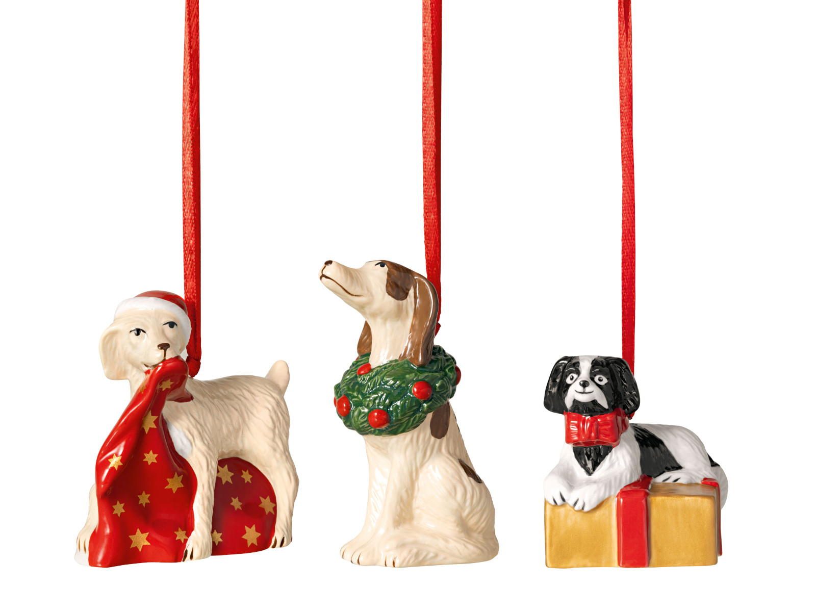 Villeroy &amp; Boch Nostalgic Ornaments Ornamente Hunde 3tlg Freisteller