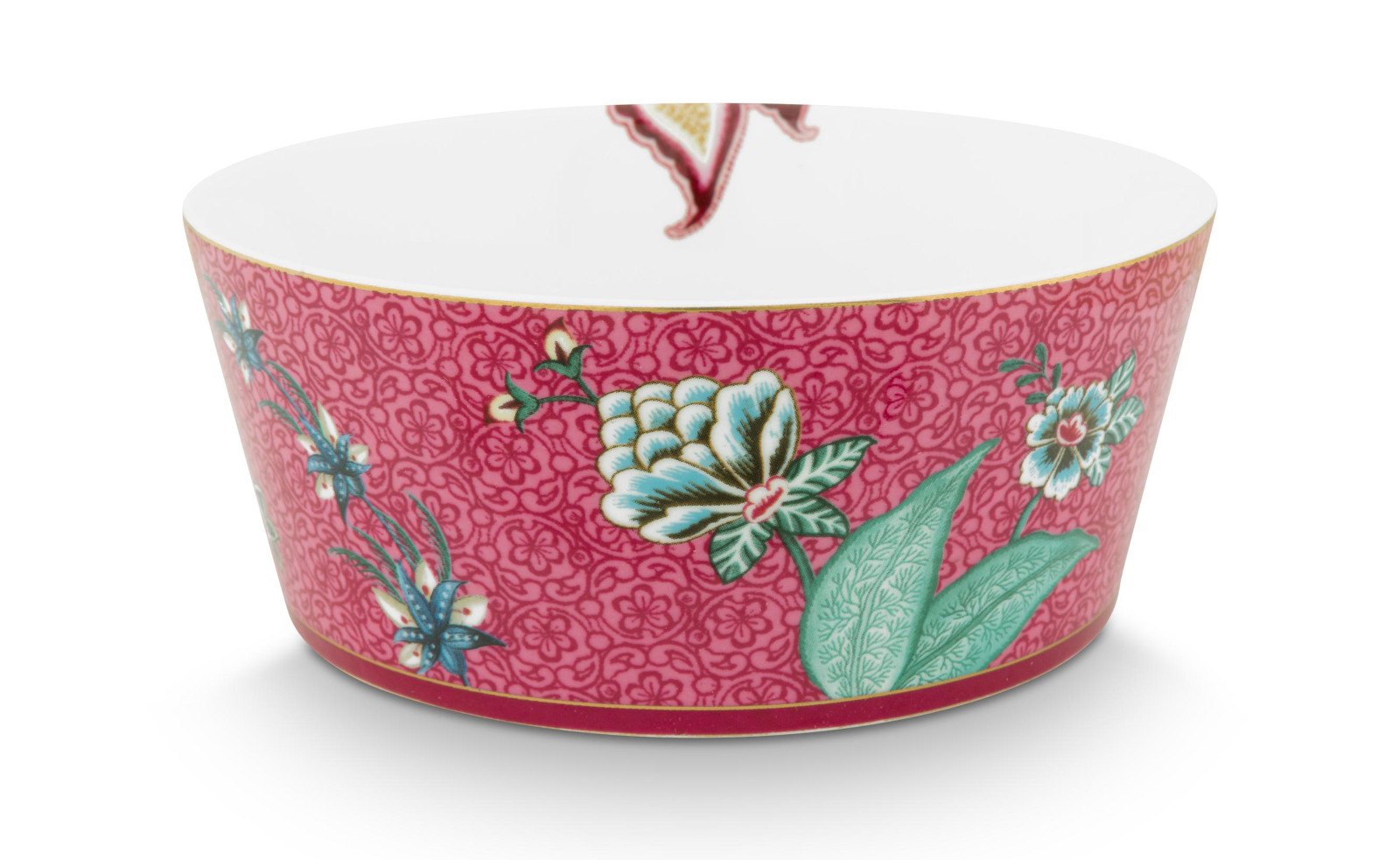 PIP STUDIO Flower Festival Oriental Geschenkset Schalen und Essstäbchen dark pink 15cm Freisteller