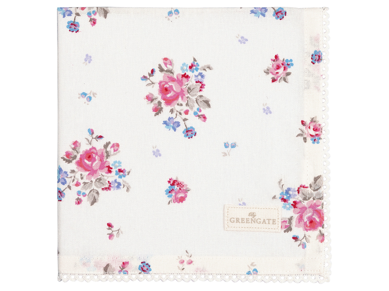 Greengate Jalia Stoffserviette mit Spitze white 40x40cm Freisteller 1