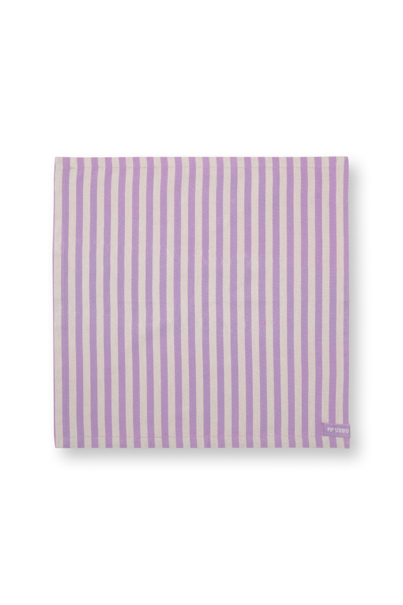 PIP STUDIO Lily&amp;Lotus Stripes Servietten lila 40x40cm 4 Stück Freisteller 2